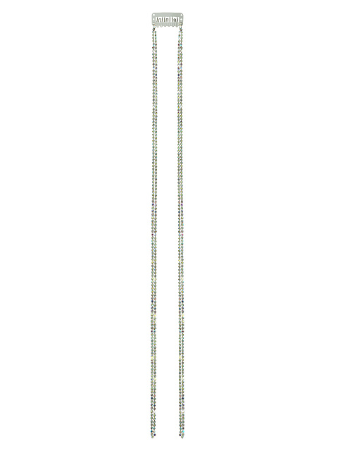 Серебристая заколка с четырьмя цепочками из разноцветных страз, 3