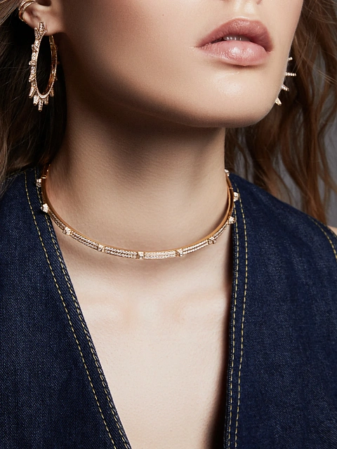 Колье-чокер из желтого золота и бриллиантов, 2