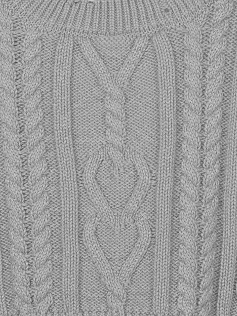 Укороченный серый свитер с косами, 3