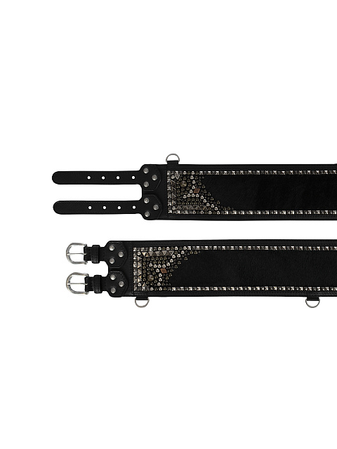 Черный кожаный ремень с клепками, 3 Черный кожаный ремень с клепками, 3