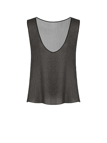 Серебристый топ из шифона, 1