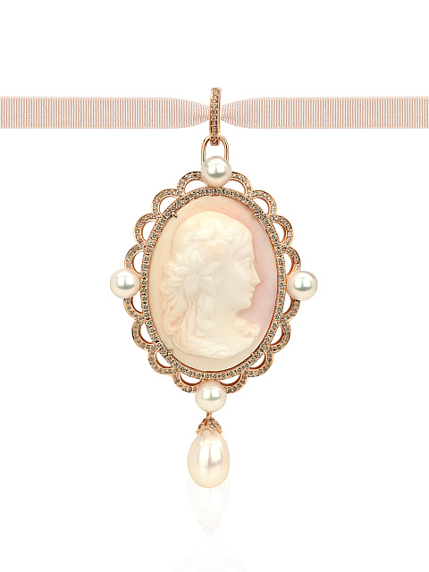 Брошь-трансформер с камеей на раковине, 2