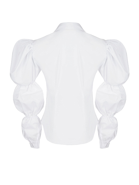 Белая хлопковая блузка с тремя буфами, 2 Белая хлопковая блузка с тремя буфами, 2