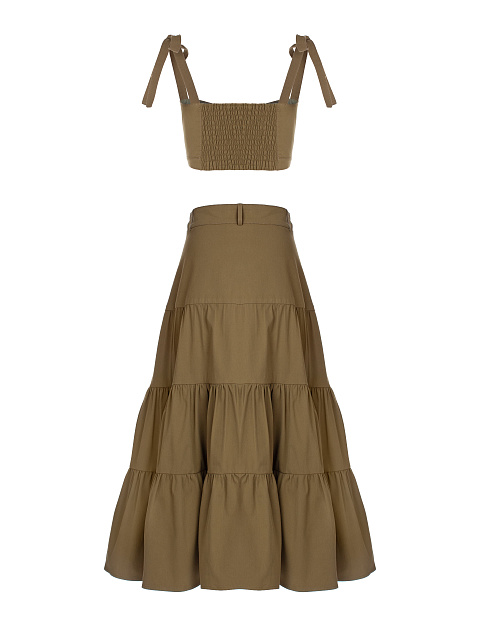 Костюм из джинсовой ткани цвета хаки, 2