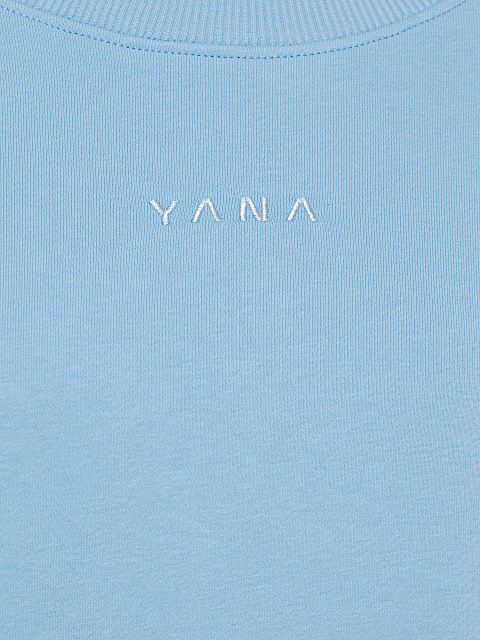 Голубой трикотажный костюм с брюками-карго, 4