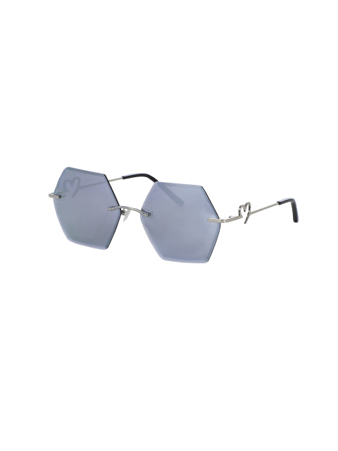 Солнцезащитные очки в серебристой оправе с зеркальными линзами, 1