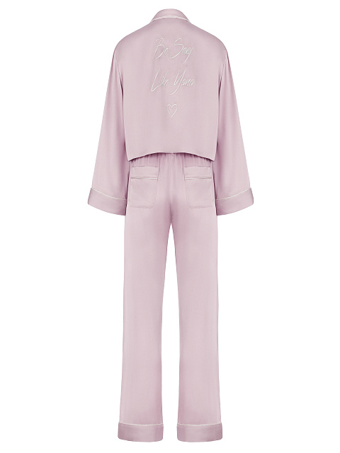 Розовая пижама из вискозы и шелка, 2