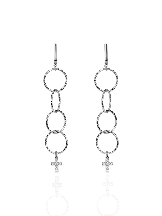 Серьги из серебра с фианитами, 1