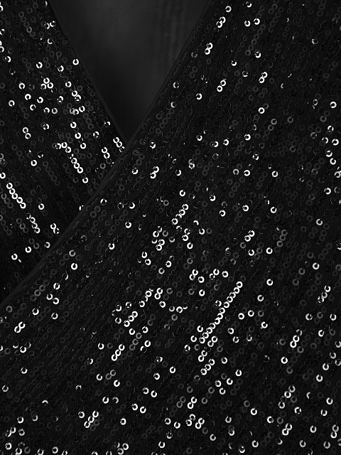 Черная блузка на запах в пайетках, 3