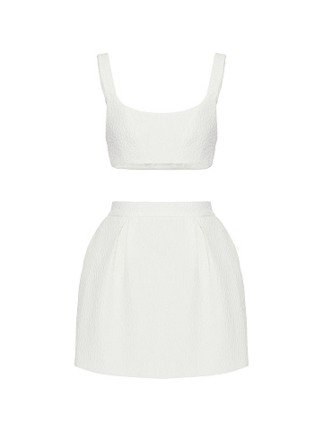 Белый комплект из фактурного жаккарда, 1