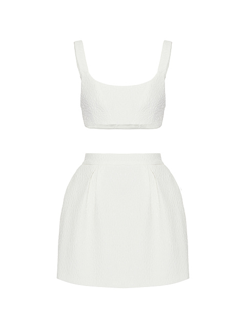 Белый комплект из фактурного жаккарда, 1