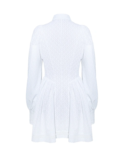 Белое кружевное платье-мини из хлопка, 2 Белое кружевное платье-мини из хлопка, 2