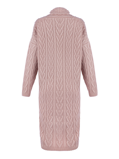 Розовый вязаный кардиган с косами, 2 Розовый вязаный кардиган с косами, 2