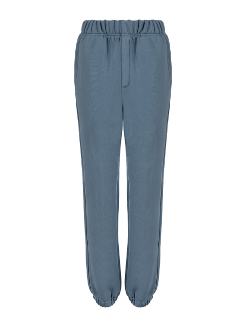 Серо-голубой трикотажный костюм с вышивкой в виде лилий, 3