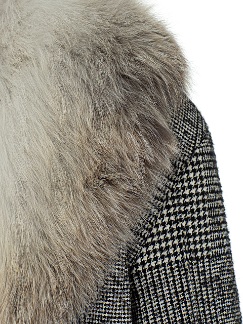 Пальто из шерсти с меховым воротником, 4