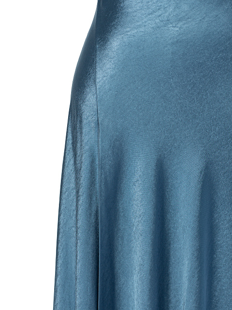 Синее платье-макси из шелка со стразами, 3