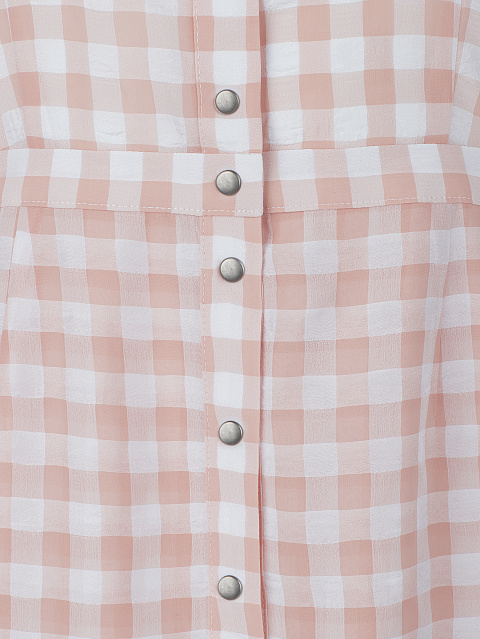 Розовое шифоновое платье в клетку, 3