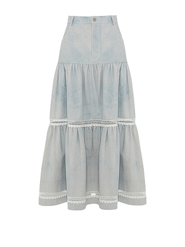 Голубая юбка-миди из денима, 1