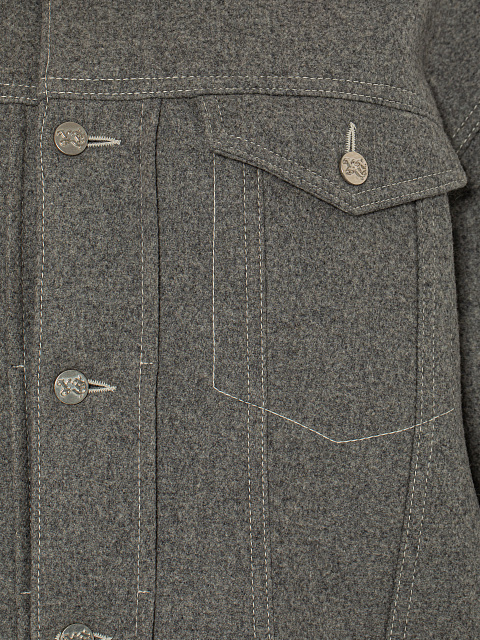 Серая куртка из шерсти с подкладом из меха свакара, 3