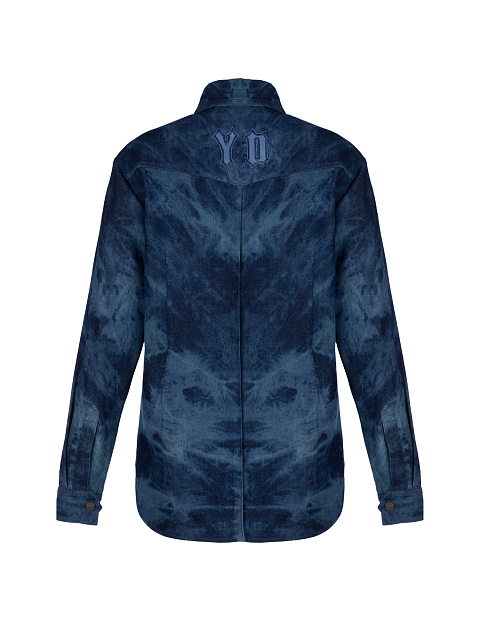 Синяя рубашка из денима с разводами в технике Tie-Dye, 2 Синяя рубашка из денима с разводами в технике Tie-Dye, 2