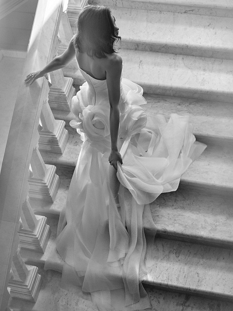 Белое платье-макси из органзы, 4