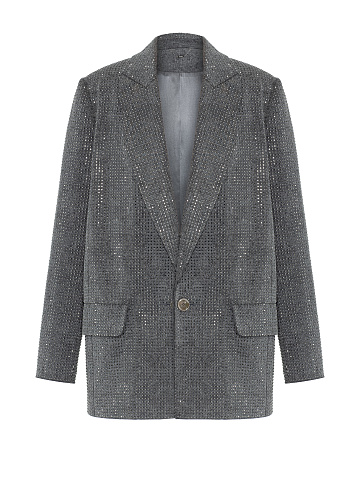 Жакет из денима с кристаллами, 1