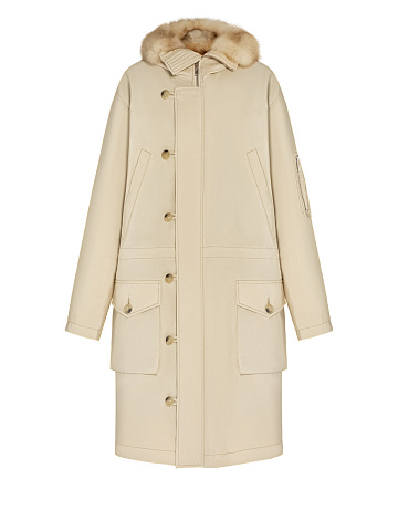Бежевая парка с мехом, 1