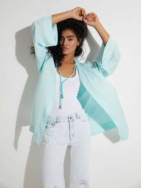 Колье-пояс из серебра с амазонитами и фианитами, 3