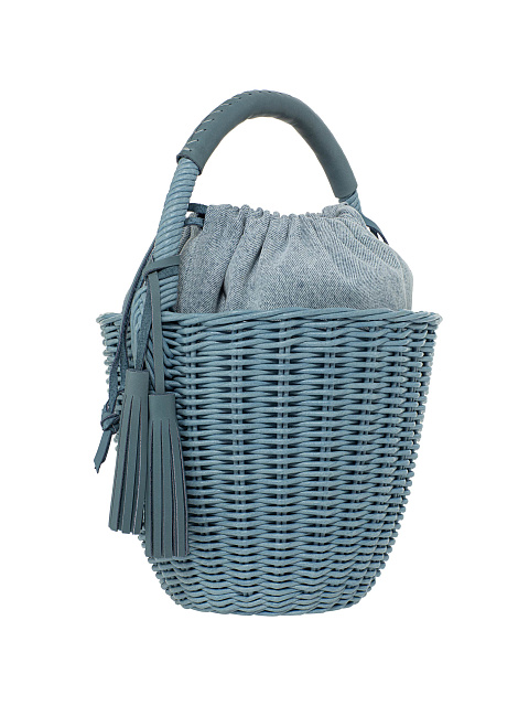 Голубая сумка-корзина с мешочком из денима, 2