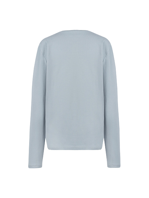 Голубой хлопковый лонгслив с белым принтом "Like Yana", 2 Голубой хлопковый лонгслив с белым принтом "Like Yana", 2