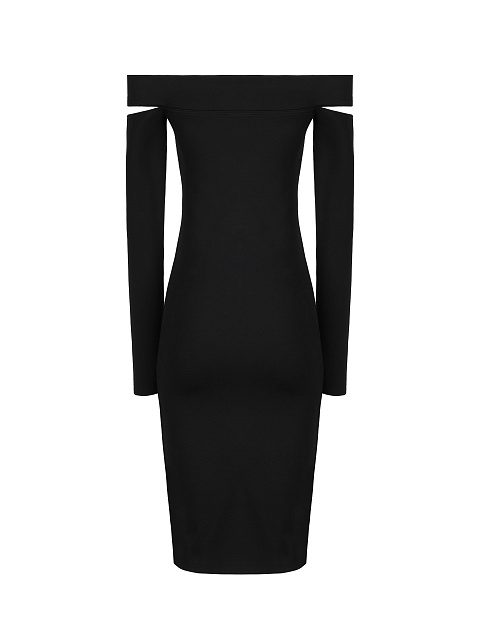 Черное платье-миди с вырезом на груди, 2 Черное платье-миди с вырезом на груди, 2