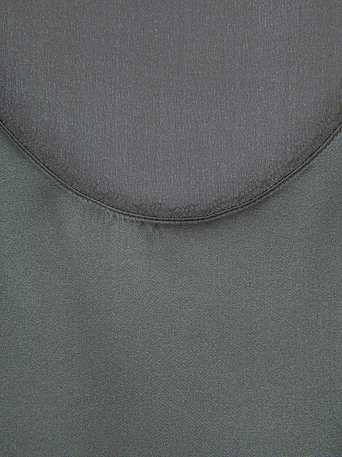 Серый топ из шелка с кружевом, 3