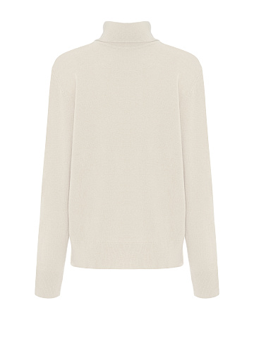 Мужской белый кашемировый свитер с высоким горлом, 1