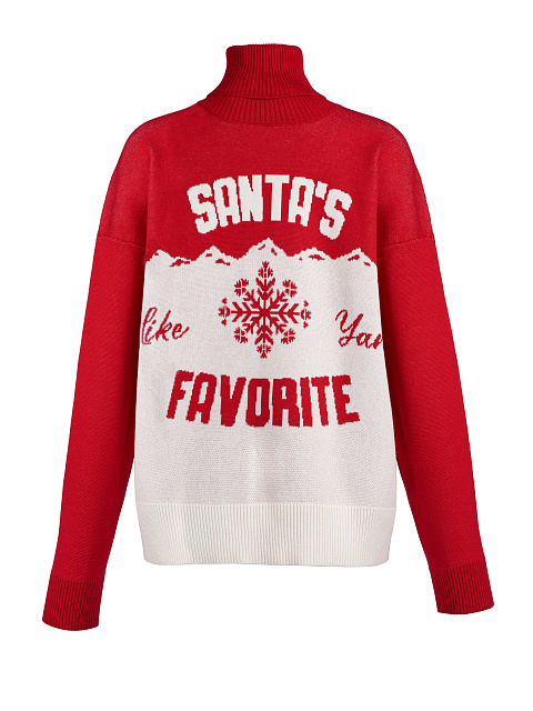Мужской красно-белый свитер Santa's Favorite, 1
