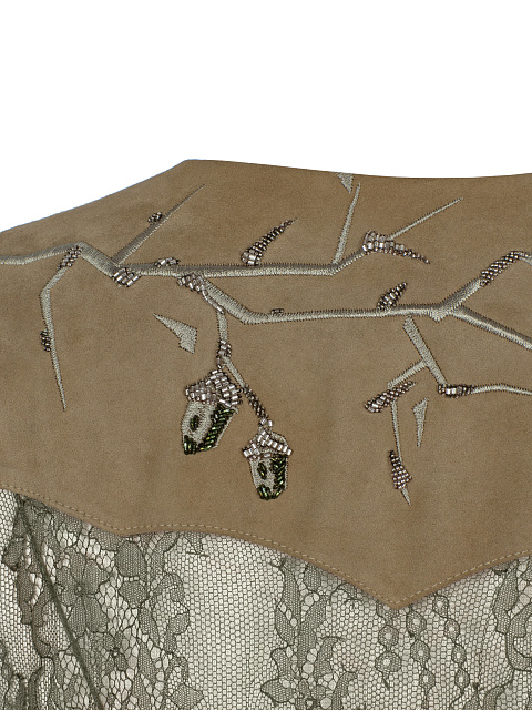 Зеленое платье-миди из кружева, 5