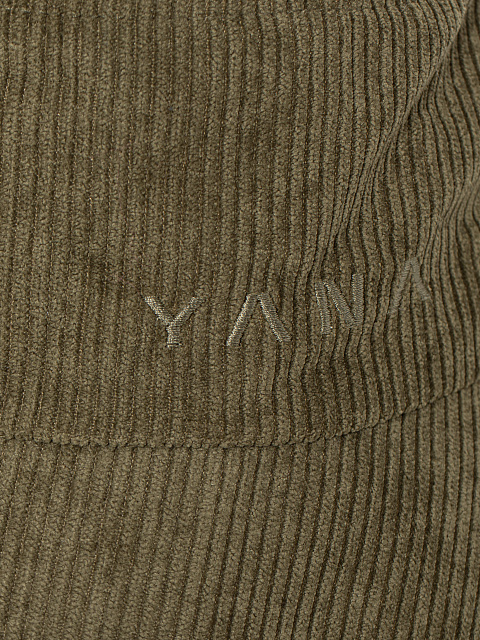 Зеленая вельветовая панама с вышивкой Yana, 3