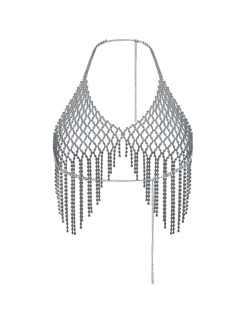 Серебристое бра в стразах с бахромой, 5 Серебристое бра в стразах с бахромой, 5