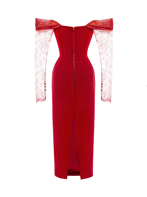 Платье из красного бархата и кружева, 2