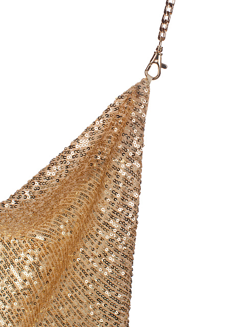 Золотистое платье-миди в пайетках, 4