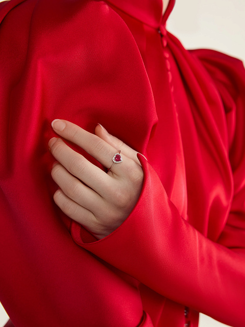 Кольцо из розового золота с розовым сапфиром и бриллиантами, 2