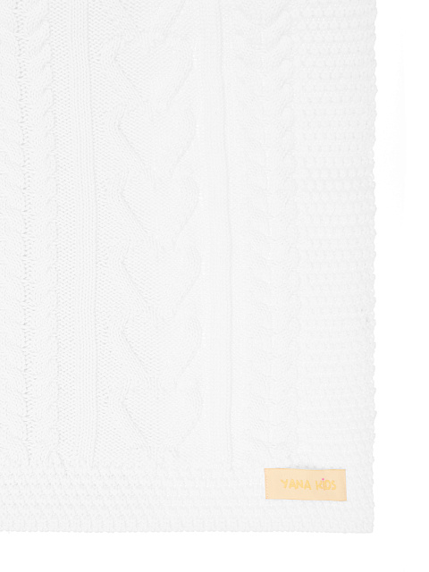 Белый детский вязаный плед, 2