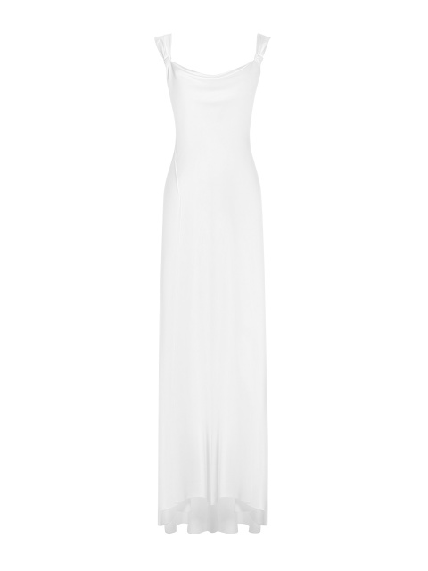 Белое платье-макси из шелка, 1