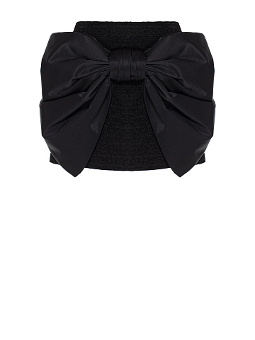 Юбка-мини из твида с бантом, 1