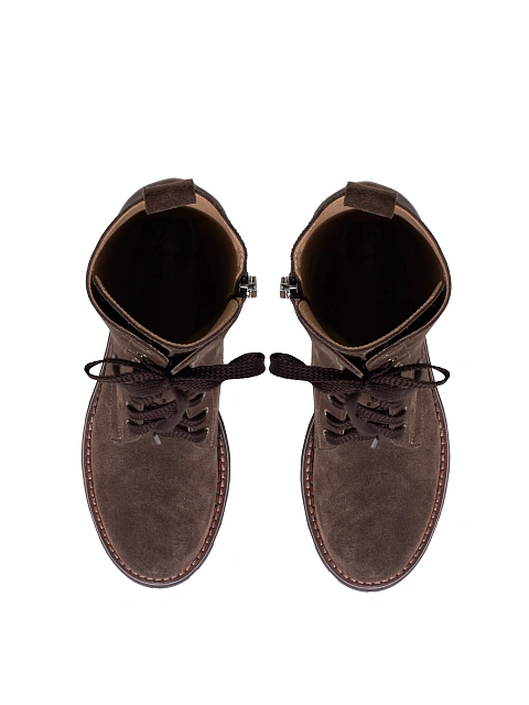 Темно-коричневые высокие замшевые ботинки, 4 Темно-коричневые высокие замшевые ботинки, 4