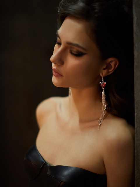 Серьги-кисти из белого золота с турмалинами и бриллиантами, 2 Серьги-кисти из белого золота с турмалинами и бриллиантами, 2