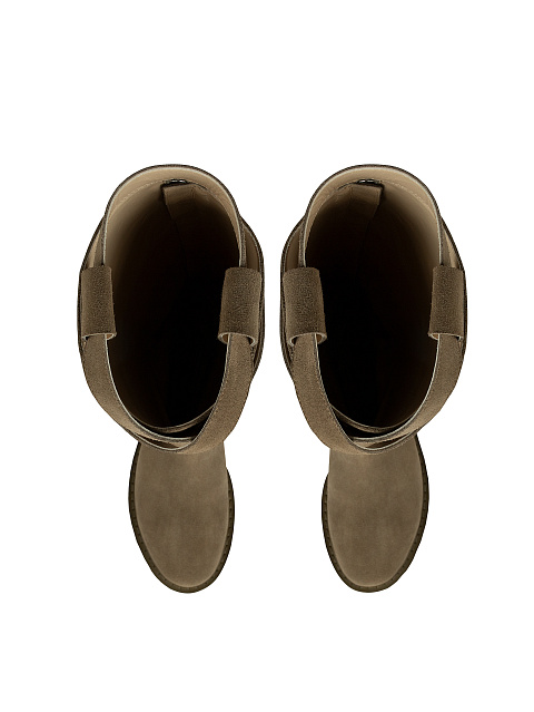 Замшевые сапоги с ремешком цвета хаки, 4 Замшевые сапоги с ремешком цвета хаки, 4