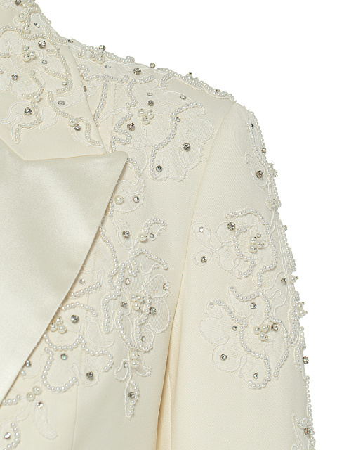 Костюм-тройка расшитый кружевом и жемчугом, 9