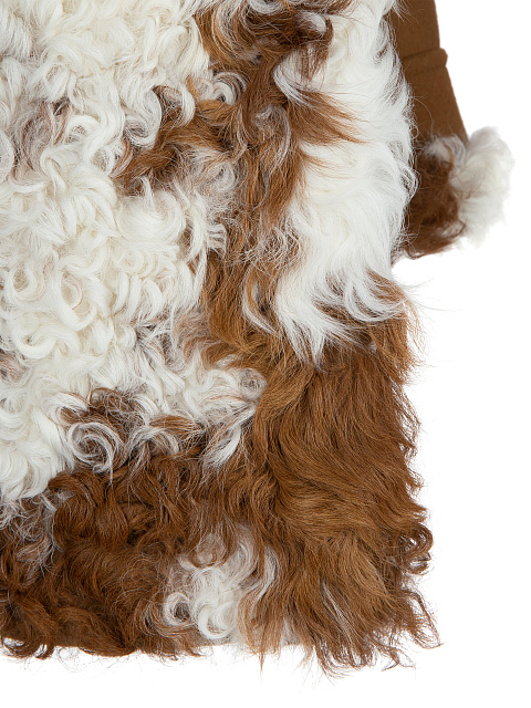 Коричневая объемная куртка с подкладом из овчины, 4