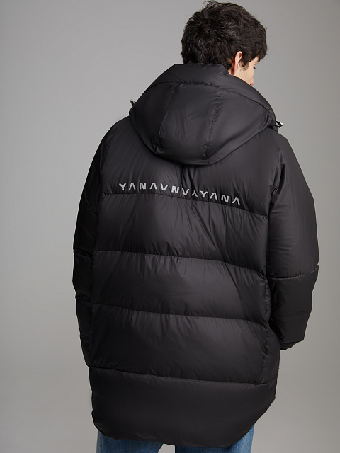 Черный унисекс пуховик с капюшоном, 8