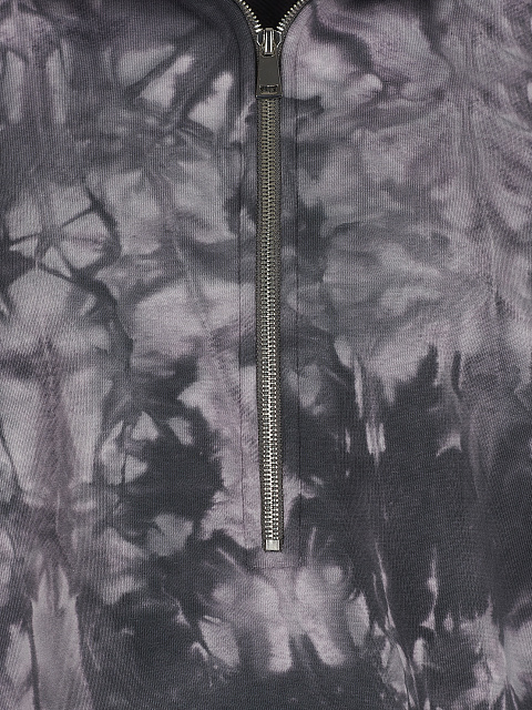 Серый tie-dye костюм с укороченной толстовкой и вышивкой в виде крестов, 6